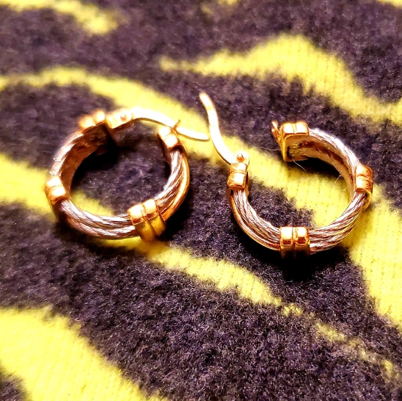 Charriol inspired earring real white gold 18k 6.3g - Picture 1 of 1